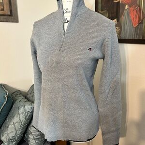 Preloved Women’s Tommy Hilfiger Gray Quarter-Zip Sweater
